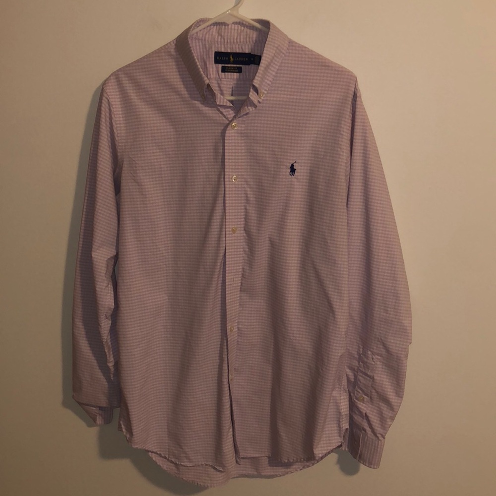 Men’s Polo Ralph Lauren Pink Long Sleeve Button Down Dress Shirt (Medium)